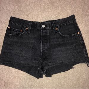 Black Levi denim shorts